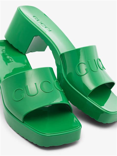 gucci logo rubber sandals|wearing Gucci rubber sandals.